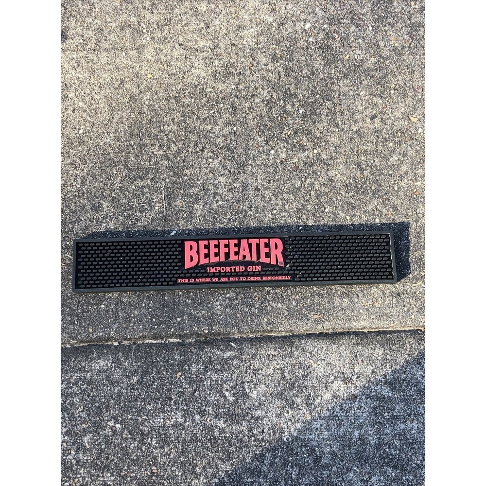 Beefeater Gin Rubber Bar Mat 20.25" x 3.25" Heavy Duty Spill Runner